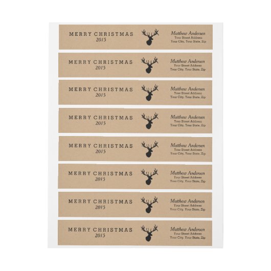 Etiket van het Adres van Kerstmis van de Herten (Vel)