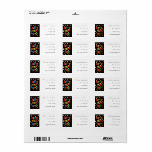 Etiket van het beginadres van het nieuwe jaar (Full Sheet)