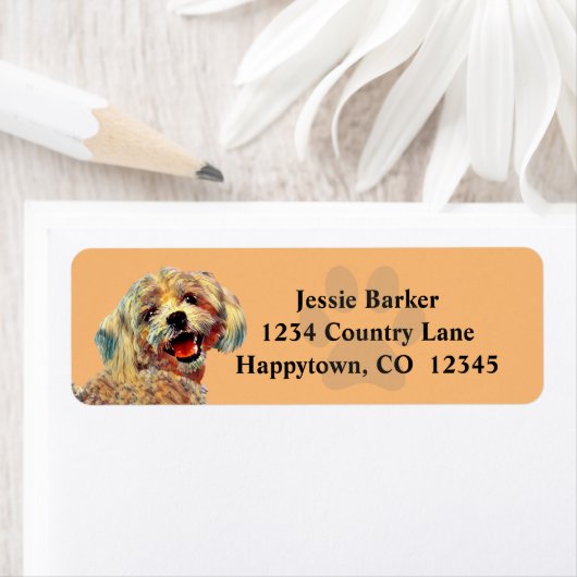 Etiket van het gekleurd Maltees retouradres (Insitu)