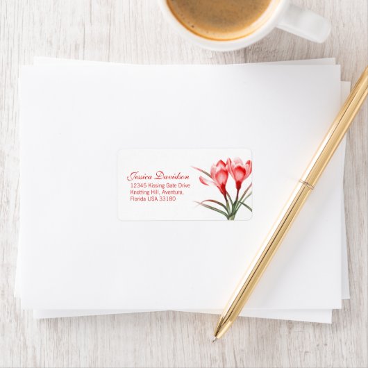 Etiket van het lentescrocus-rode bruiloft (Insitu)