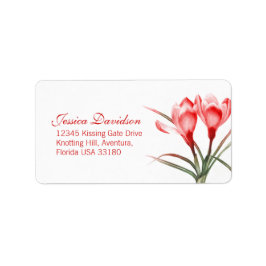 Etiket van het lentescrocus-rode bruiloft