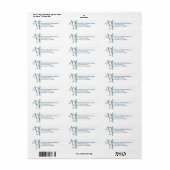 Etiket van het monogram retouradres (Full Sheet)