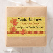 Etiket van het product op de ahornstroop (Insitu)