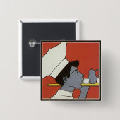 etiket van het product, Russisch warme chocolade  Vierkante Button 5,1 Cm (Voorkant /achterkant)