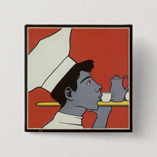 etiket van het product, Russisch warme chocolade  Vierkante Button 5,1 Cm (Voorkant)