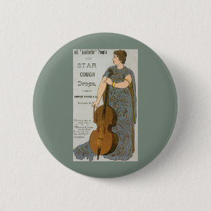etiket van het product, sterren hoest druppels me ronde button 5,7 cm