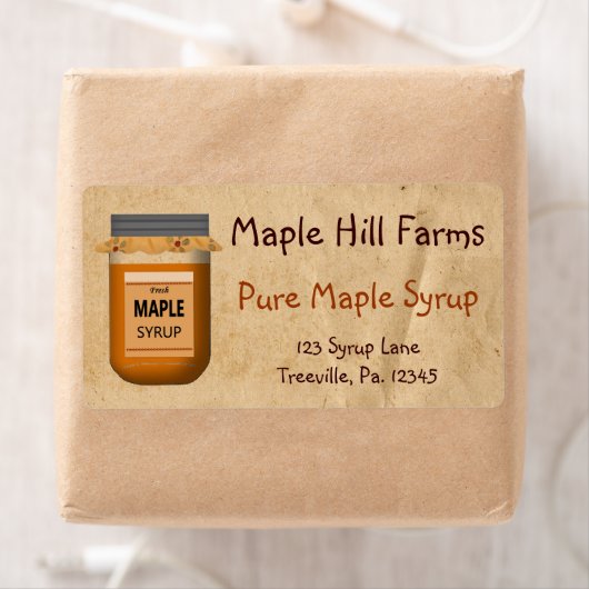 Etiket van het product van de ahornstroop (Insitu)