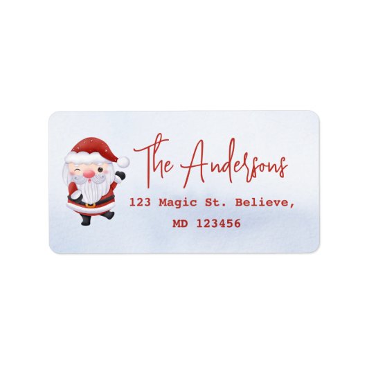 Etiket van het Terugkeeradres van de Kerstman (Voorkant)