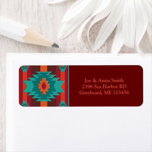 Etiket van het Zuidwestelijke etnische geometrisch (Insitu)