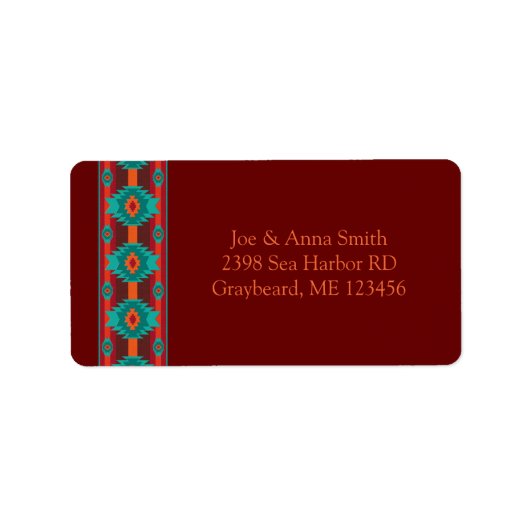 Etiket van het Zuidwestelijke etnische geometrisch (Voorkant)