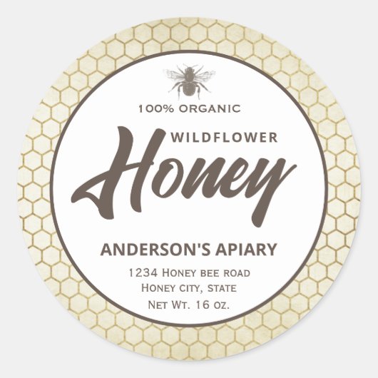  etiket van honingbijen (Voorkant)