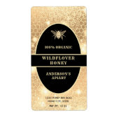 Etiket van honingbijen met een modern goudhoningbi (Voorkant)