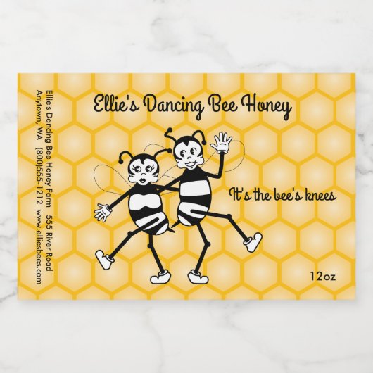 etiket van honingpot (Enkel label)