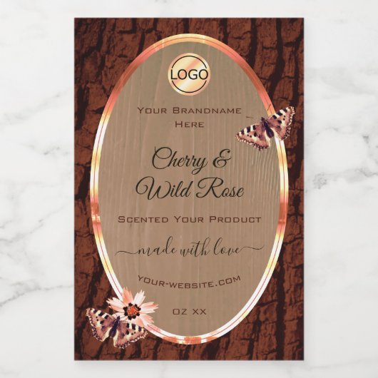 Etiket van houtarek Etiket op houtarek Butterts Lo (Enkel label)