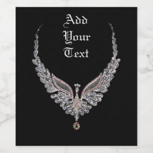 Etiket van juwelen pacock-wijn