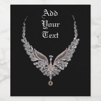 Etiket van juwelen pacock-wijn