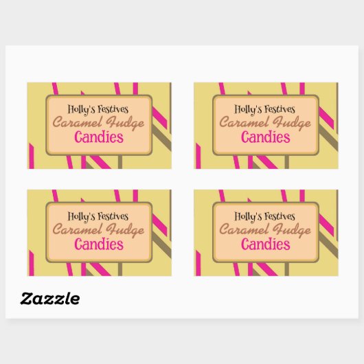 Etiket van karamelfudge-snoep (Vel)