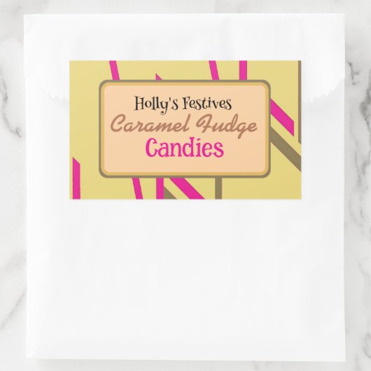 Etiket van karamelfudge-snoep (Tas)