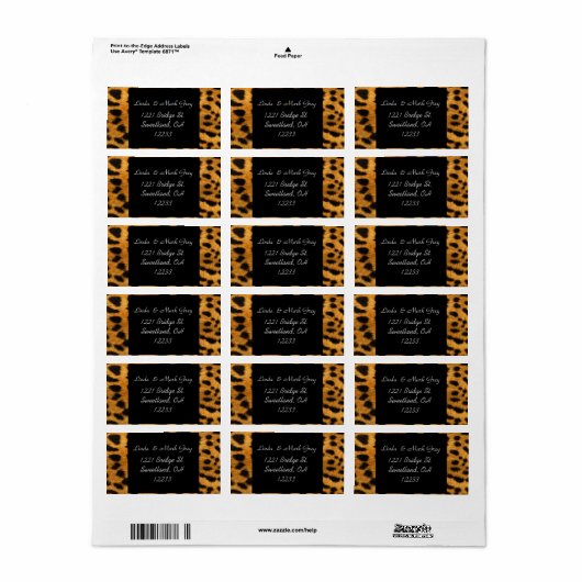 Etiket van leopard (Full Sheet)