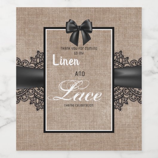 Etiket van linnen en kant (Enkel label)