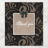 Etiket van linnen en kant (Enkel label)