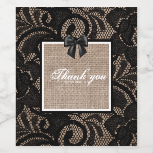 Etiket van linnen en kant (Enkel label)