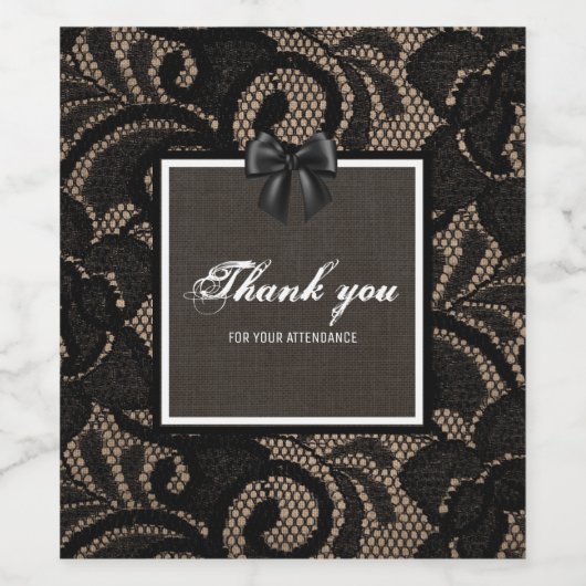 Etiket van linnen en kant (Enkel label)