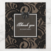 Etiket van linnen en kant (Enkel label)