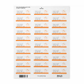 Etiket van Oranje en witte Floral (Full Sheet)