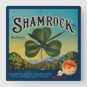 etiket van Oranje fruit Vierkante Klok