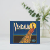  etiket van pacock-fruitkratten briefkaart (Staand voorkant)