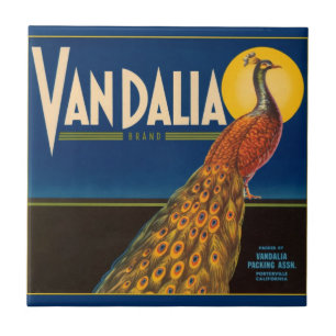 etiket van pacock-fruitkratten tegeltje