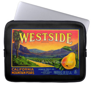  etiket van peervruchten in Californië Laptop Sleeve
