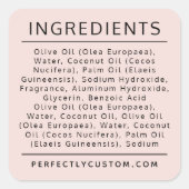 etiket van productlijst van lichtblauwe roze ingre (Voorkant)