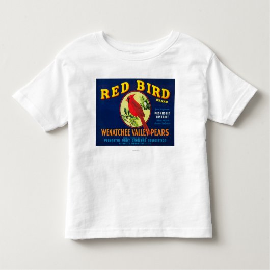 Etiket van rode vogelpestPashastin, WA Kinder Shirts (Voorkant)