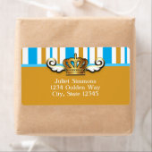 Etiket van Royal Gold Crown Blue Elegant Party Sti (Insitu)