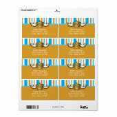Etiket van Royal Gold Crown Blue Elegant Party Sti (Full Sheet)