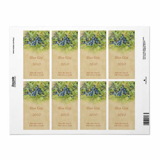 Etiket van sleepgin-fles (Full Sheet)