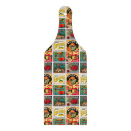  etiket van vruchten snijplank