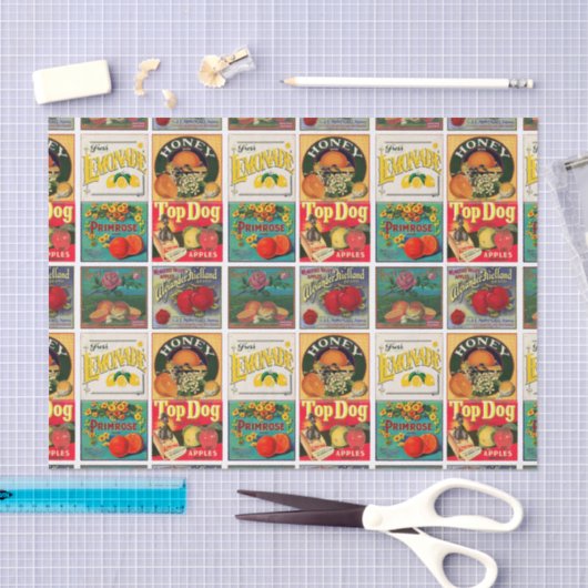 etiket van vruchten tissuepapier (Craft)