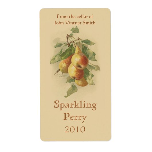 Etiket van wijnfles met peer (Voorkant)
