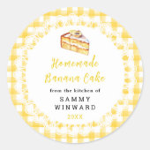Etiket van zelfgemaakte bananencake (Voorkant)