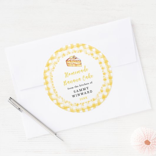 Etiket van zelfgemaakte bananencake (Envelop)