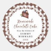Etiket van zelfgemaakte chocoladetaart (Voorkant)
