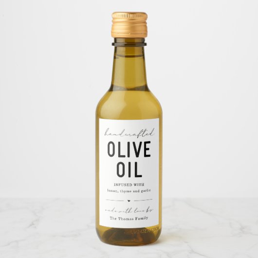 Etiket van zelfgemaakte olijfolie (Voorkant)