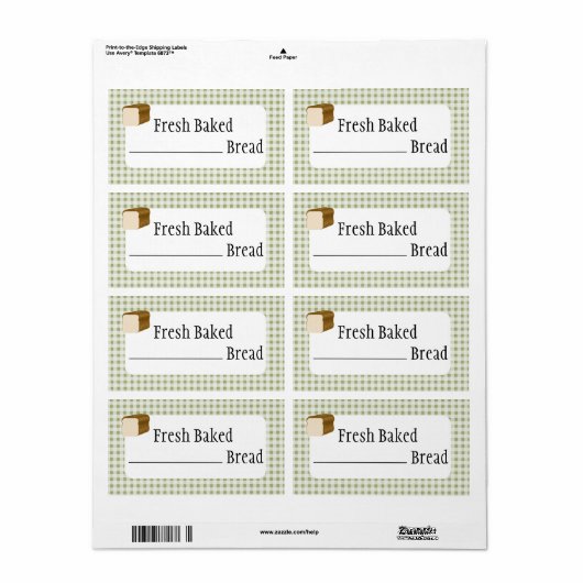 Etiket vers gebak product (Full Sheet)