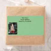 Etiket - Verzending - Antiek kerstman in boom (Insitu)