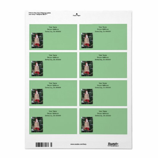 Etiket - Verzending - Antiek kerstman in boom (Full Sheet)