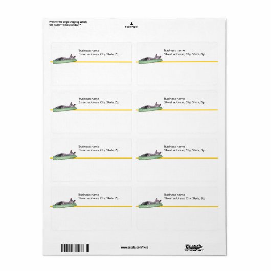 Etiket - Verzending - Lazy Cat (Full Sheet)