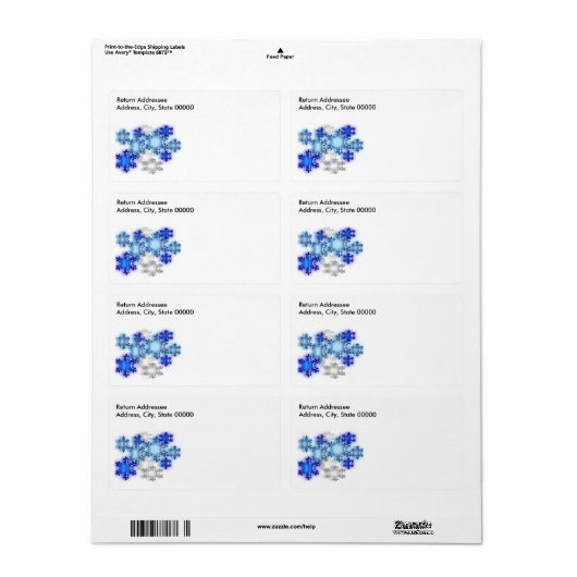 Etiket - Verzending - Snowflakes (Full Sheet)
